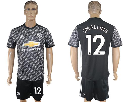 Manchester United #12 Smalling Black Soccer Club Jersey - Click Image to Close